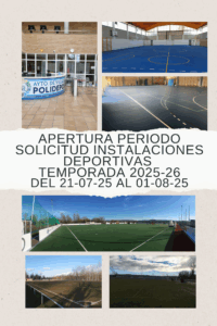 APERTURA PERIODO SOLICITUD INSTALACIONES DEPORTIVAS TEMPORADA 2025-26