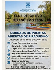 Jornada de Puertas Abiertas de Piragüismo en Villaquilambre